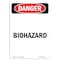Signmission Safety Sign, OSHA Danger, 14" Height, Biohazard, Portrait OS-DS-D-1014-V-2411 - alternate 1
